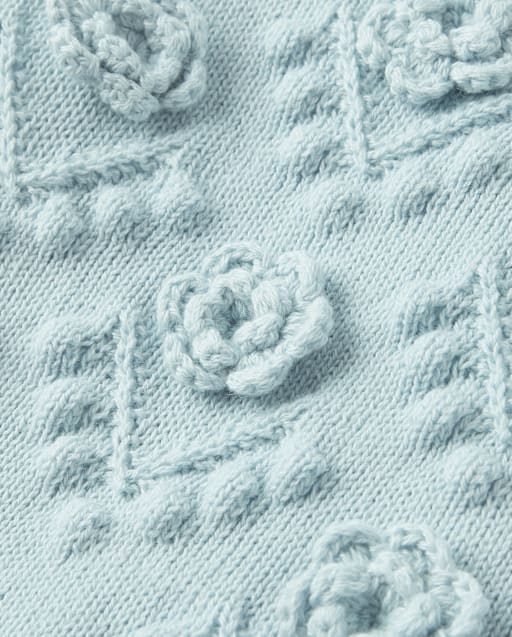 Baby Girls Crochet Floral Drop Waist Tiered Sweater Dress - lbl_product_image_view_2