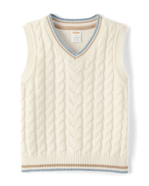 Boys Tipped Cable Knit Sweater Vest - Enchanted Garden - lbl_product_image_view_2