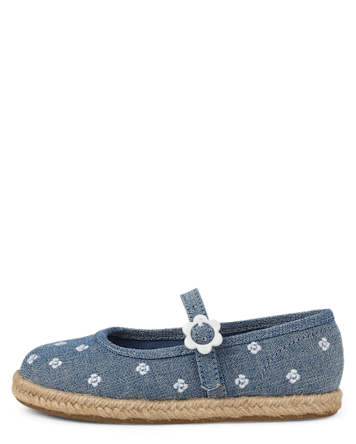 Girls Embroidered Floral Chambray Espadrilles - Driftwood Bay - lbl_product_image_view_2