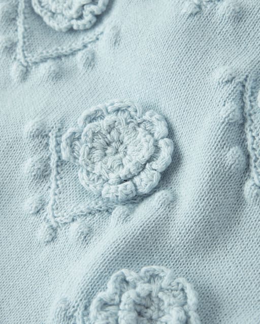 Girls Crochet Floral Drop Waist Tiered Sweater Dress - Driftwood Bay - lbl_product_image_view_2