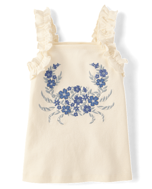 Girls Embroidered Sea Creature Ruffle Tank Top - Driftwood Bay - lbl_product_image_view_2