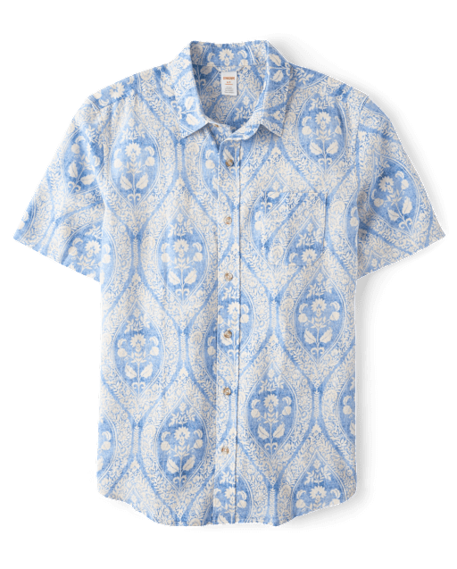 Mens Matching Family Paisley Linen-Blend Button Up Shirt - Linen Edit - lbl_product_image_view_2