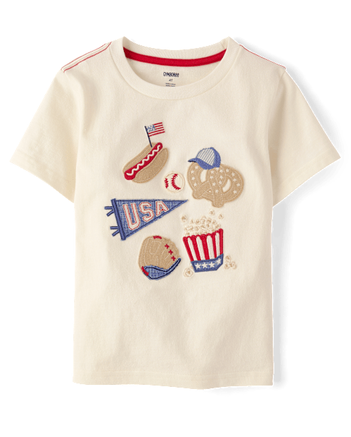 Boys Embroidered Americana Snacks Top - Nantucket Charm