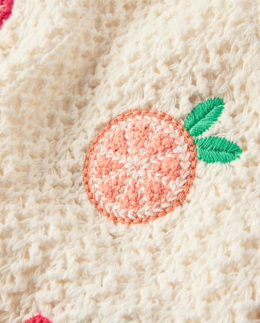 Baby Girls Crochet Applique Fruit Romper - Amalfi Coast - lbl_product_image_view_2