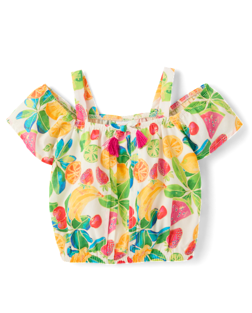 Girls Fruit Tassel Cold Shoulder Top - Amalfi Coast - lbl_product_image_view_1
