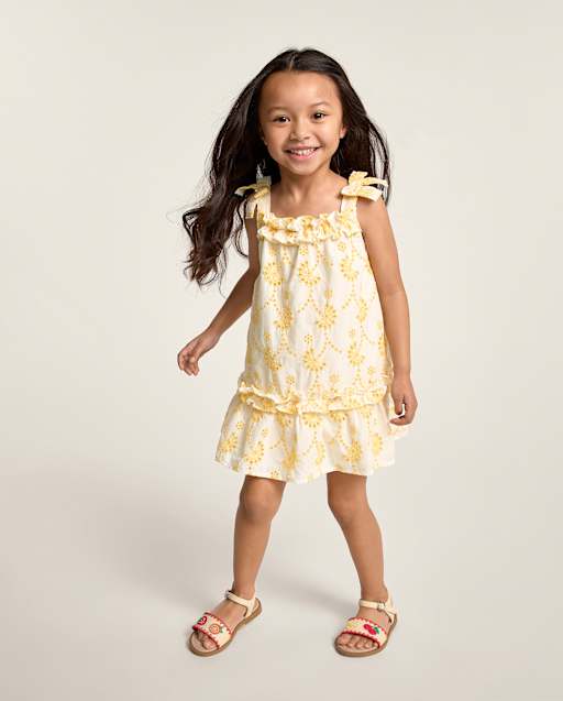 Girls Embroidered Eyelet Ruffle Swing Dress - Amalfi Coast - lbl_product_image_view_1