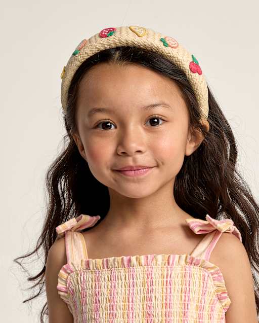 Girls Raffia Fruit Headband - Amalfi Coast - view 1