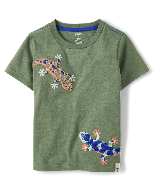Boys Chenille Embroidered Lizard Top - Amalfi Coast - view 1