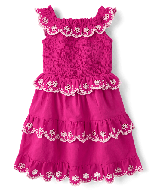Girls Mommy And Me Embroidered Eyelet Tiered Dress - Amalfi Coast - lbl_product_image_view_2