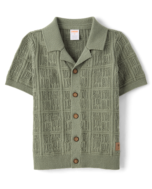 Boys Stitched Sweater Polo - Driftwood Bay - view 2
