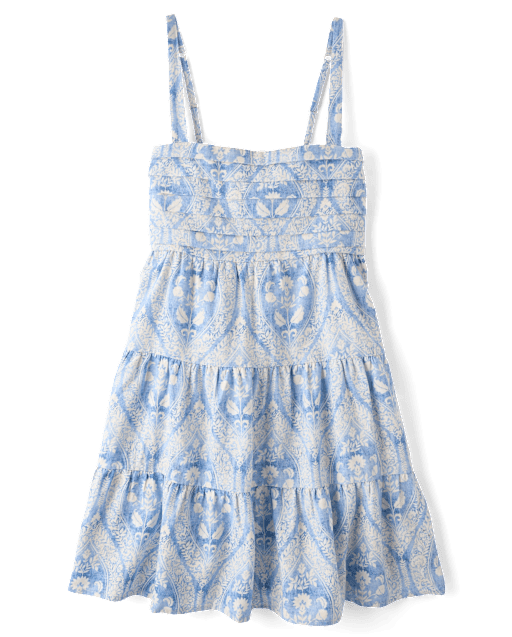 Womens Mommy And Me Paisley Linen-Blend Tiered Dress - Linen Edit - lbl_product_image_view_2