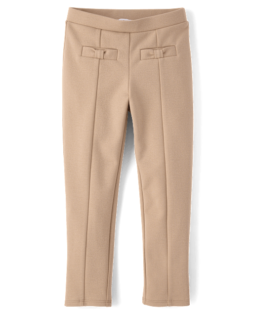 Girls Bow Ponte Jeggings - Little Essentials
