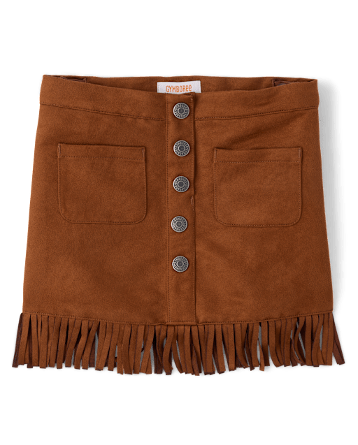 Girls Fringe Faux Suede Skirt - Blue Sky Mountain - lbl_product_image_view_2