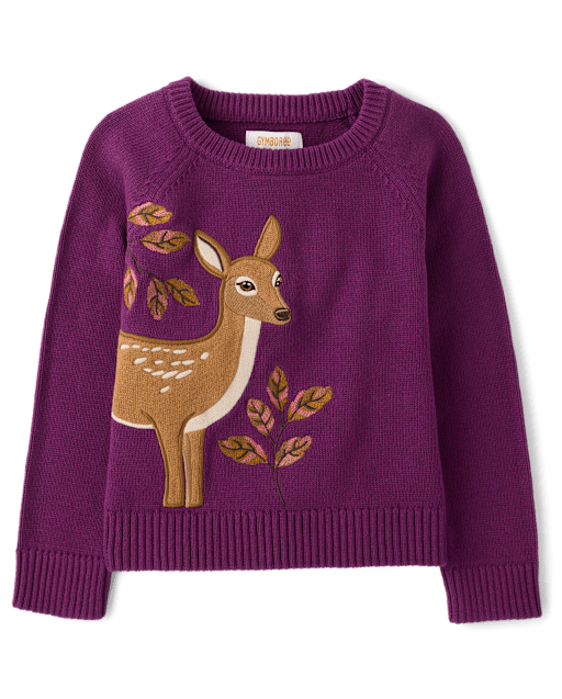 Girls Embroidered Deer Sweater - Countryside Manor - lbl_product_image_view_1