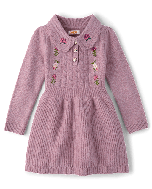 Girls Embroidered Floral Sweater Dress - Countryside Manor - lbl_product_image_view_1