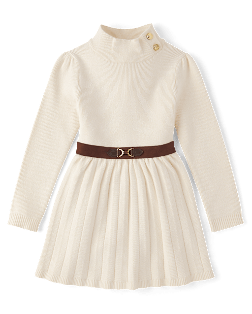 Girls Buckle Mock Neck Sweater Dress - Countryside Manor - lbl_product_image_view_2