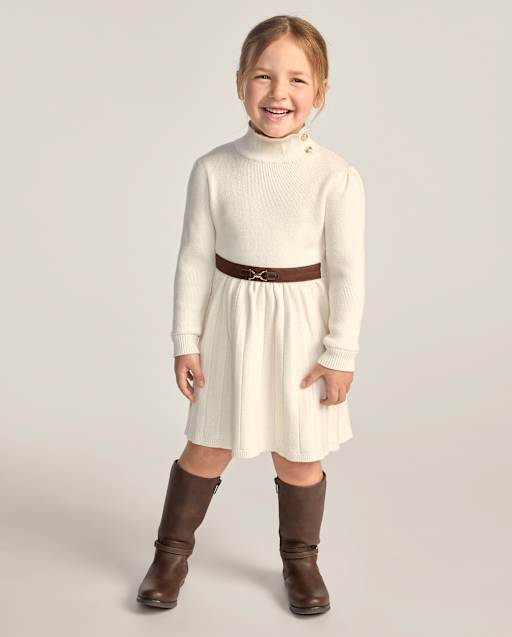 Girls Buckle Mock Neck Sweater Dress - Countryside Manor - lbl_product_image_view_1