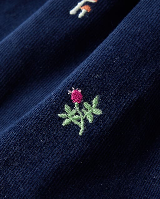 Girls Embroidered Floral Corduroy Ruffle Dress - Blue Sky Mountain - lbl_product_image_view_2