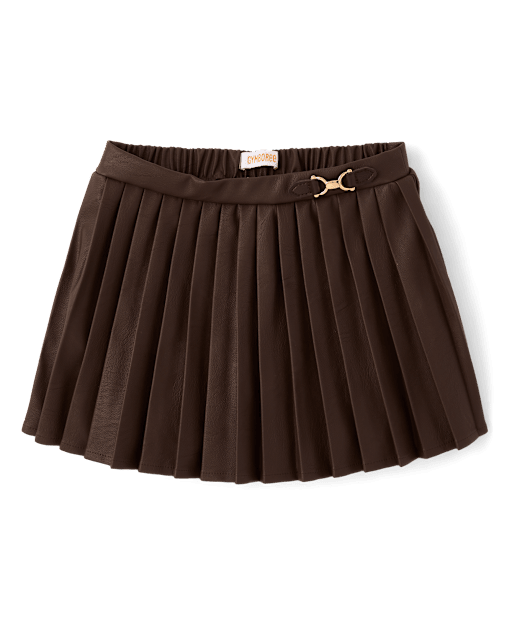 Girls Pleated Faux Leather Skort - Countryside Manor - lbl_product_image_view_2