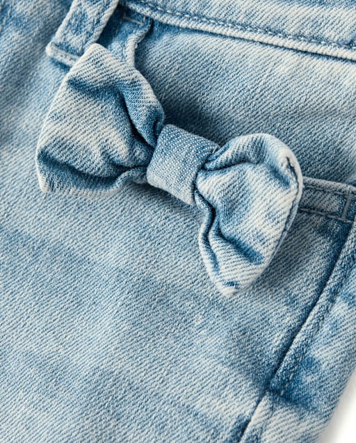 Girls Bow Wide Leg Jeans - Little Essentials - view 2