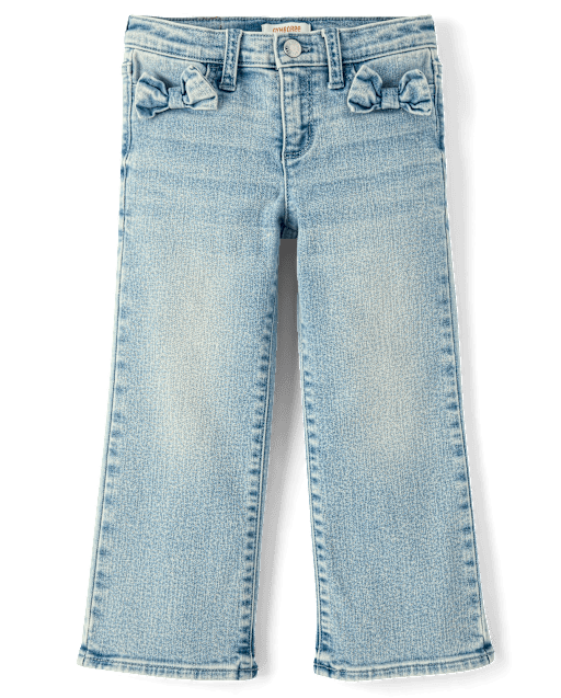 Girls Bow Wide Leg Jeans - Little Essentials - lbl_product_image_view_1