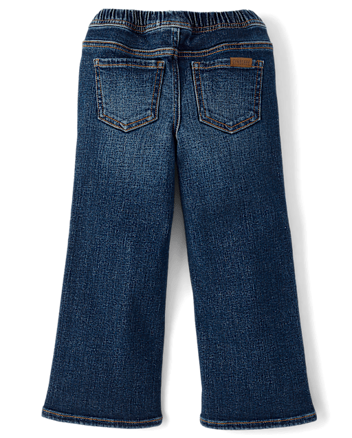 Girls Pull On Wide Leg Jeans - Little Essentials - view 2