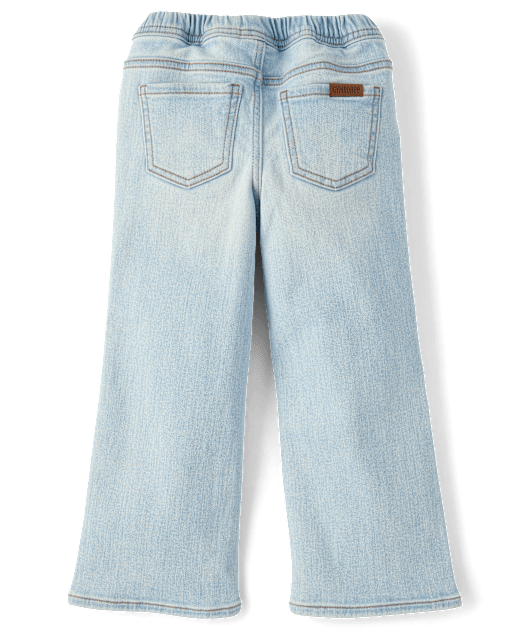Girls Pull On Wide Leg Jeans - Little Essentials - view 2