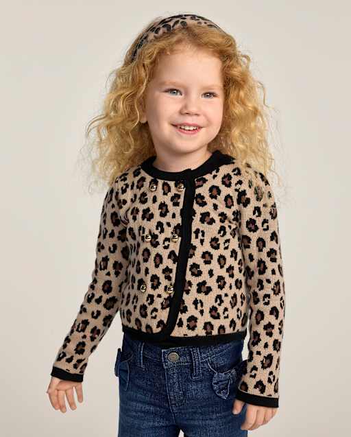 Gilet croisé léopard pour fille - Collection Léopard