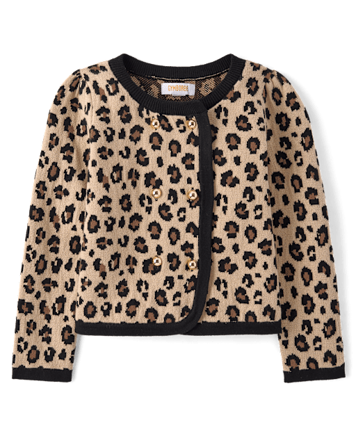 Girls Leopard Double Breasted Cardigan - The Leopard Edit - lbl_product_image_view_2