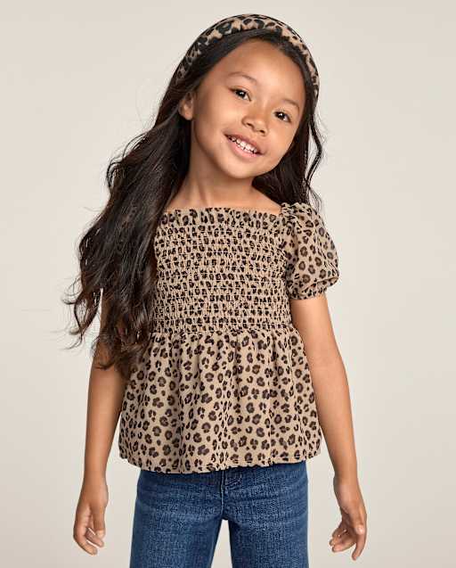 Girls Leopard Chiffon Peplum Top - The Leopard Edit