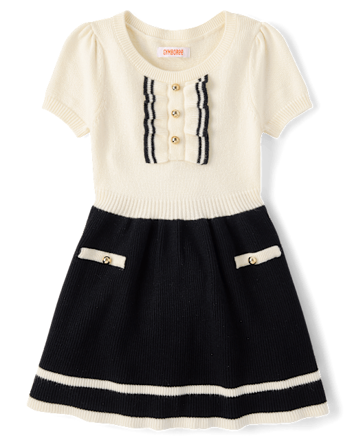 Girls Contrast Ruffle Sweater Dress - The Leopard Edit - lbl_product_image_view_1