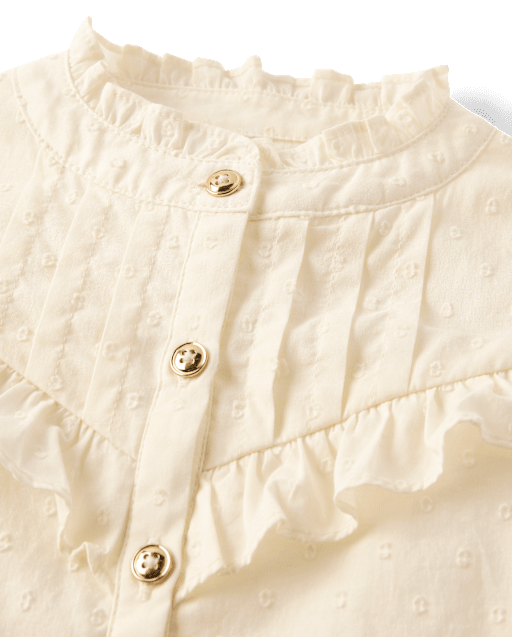 Girls Pintuck Clip Dot Ruffle Blouse - The Leopard Edit - lbl_product_image_view_2