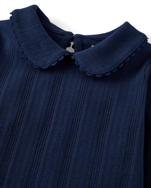 Girls Pointelle Peter Pan Top - Little Essentials - lbl_product_image_view_2