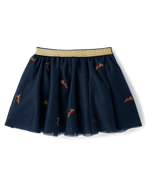 Girls Embroidered Floral Tutu Skirt - Countryside Manor
