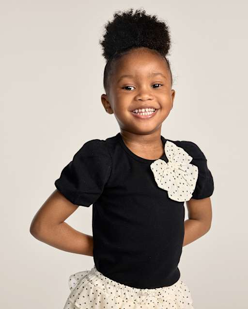 Girls Polka Dot Bow Puff Sleeve Top - The Leopard Edit - lbl_product_image_view_1