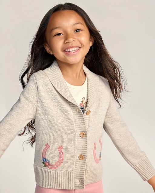 Girls Embroidered Horse Shawl Cardigan - Blue Sky Mountain - lbl_product_image_view_1