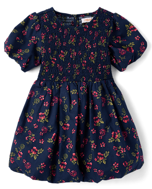 Girls Floral Smocked Bubble Dress - Countryside Manor - lbl_product_image_view_2