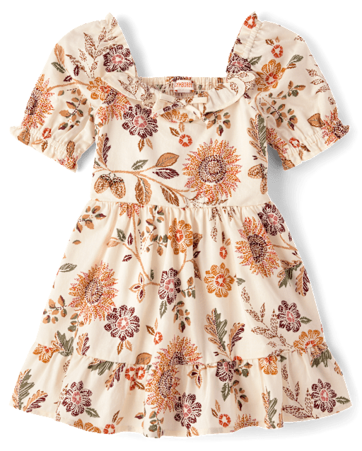 Girls Floral Flannel Ruffle Dress - The Harvest Edit - lbl_product_image_view_2