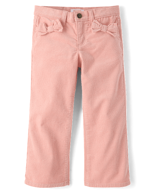 Girls Bow Corduroy Wide Leg Pants - Blue Sky Mountain - view 2