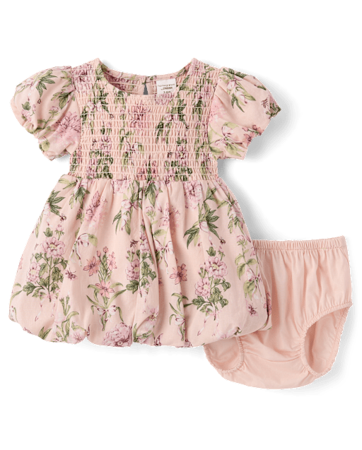Baby Girls Floral Smocked Bubble Dress - Countryside Manor - lbl_product_image_view_2