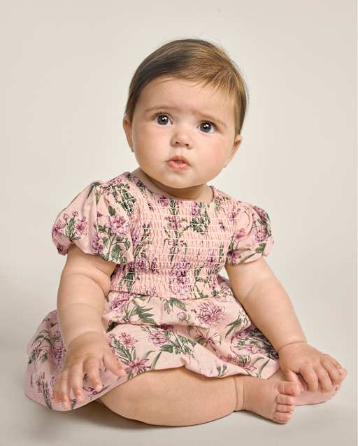 Baby Girls Floral Smocked Bubble Dress - Countryside Manor - lbl_product_image_view_1