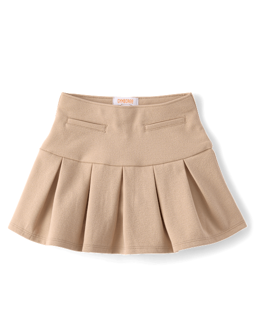 Girls Pleated Peplum Ponte Skort - Little Essentials