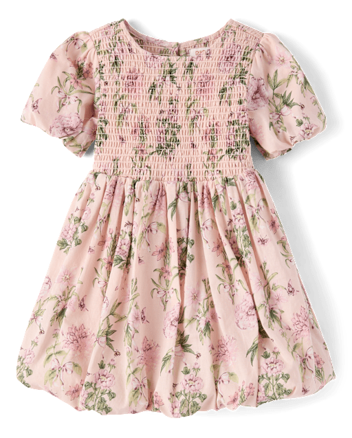 Girls Floral Smocked Bubble Dress - Countryside Manor - lbl_product_image_view_2