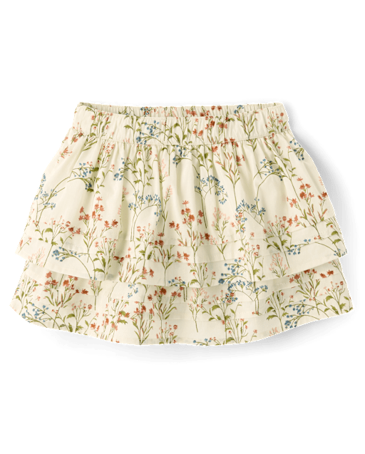 Girls Floral Pintuck Tiered Ruffle Skort - Blue Sky Mountain - lbl_product_image_view_2