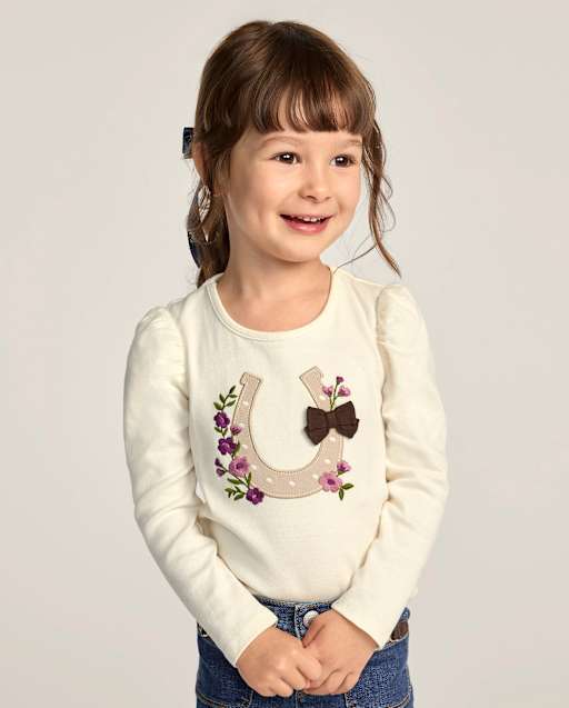 Girls Horse Icon Puff Sleeve Top - Countryside Manor - lbl_product_image_view_1