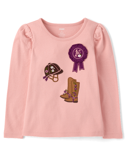 Girls Horse Icon Puff Sleeve Top - Countryside Manor - lbl_product_image_view_1