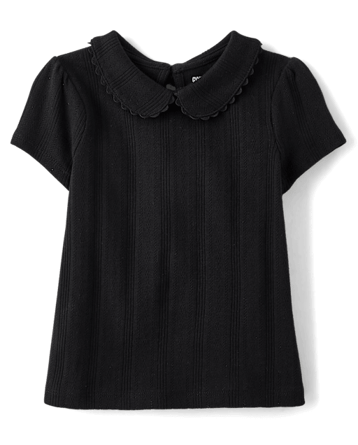 Top Peter Pan en pointelle pour filles - Little Essentials