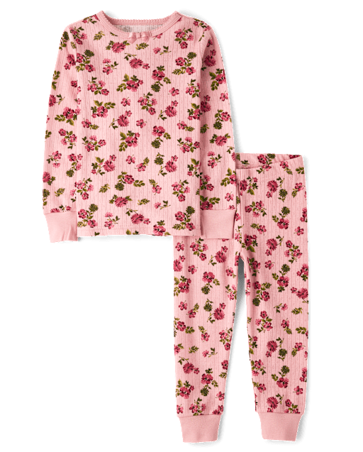Girls Print Snug Fit Pointelle Pajamas - lbl_product_image_view_1