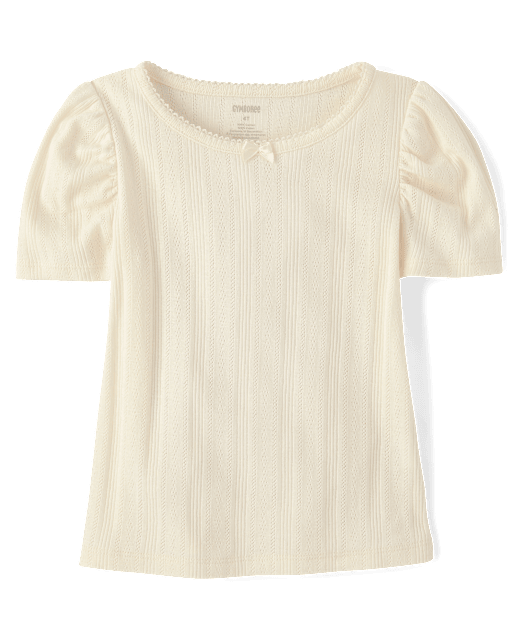 Girls Pointelle Top - Little Essentials - lbl_product_image_view_1
