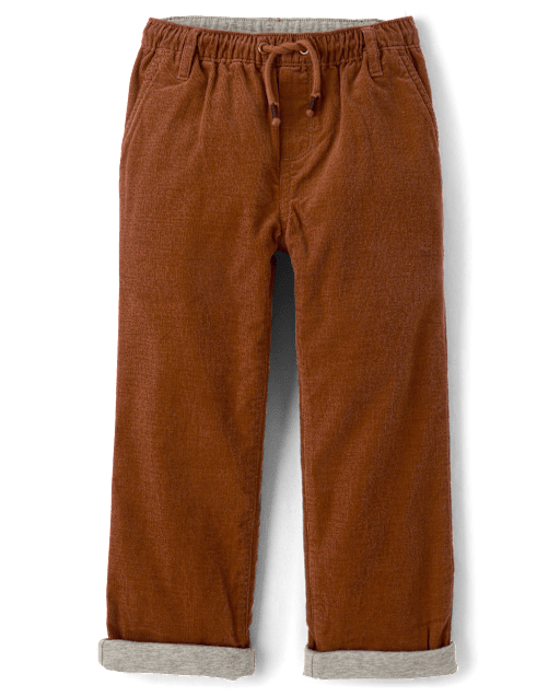 Boys Corduroy Pull On Roll Cuff Pants - Little Essentials - view 2